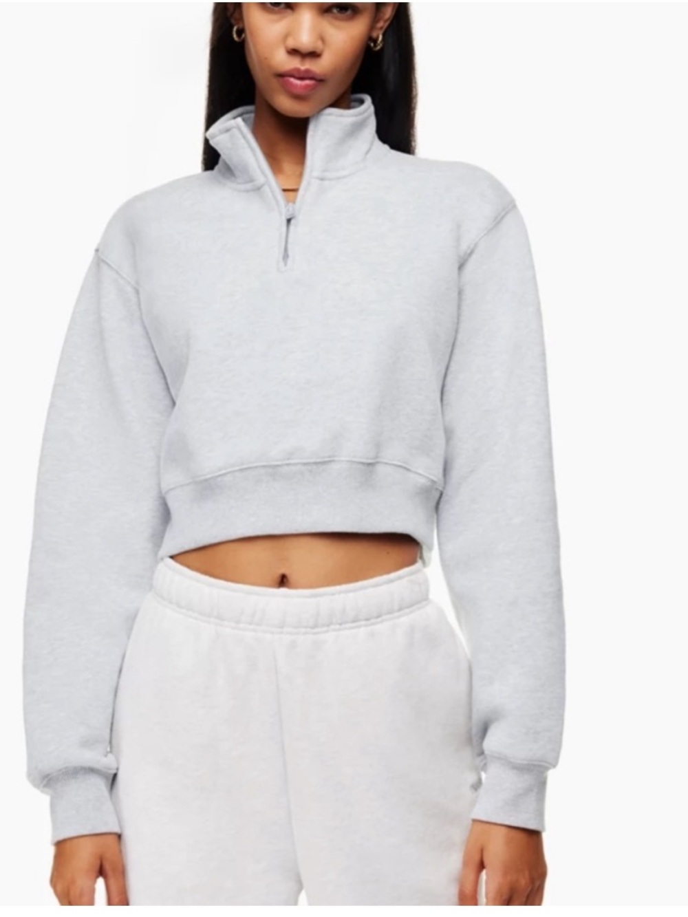 TNA cozy fleece half zip cropped sweatshirt sz medium